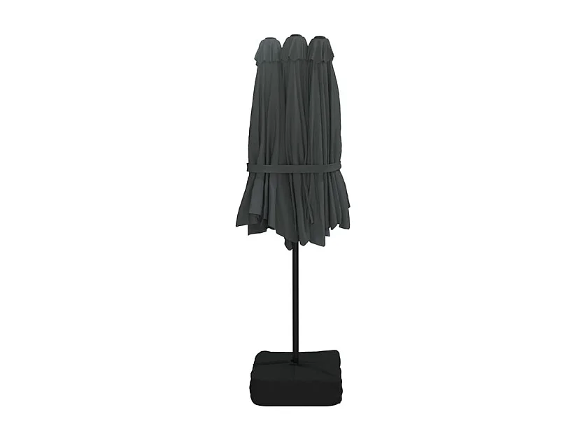 Parasol à double tête avec LED anthracite 449x245