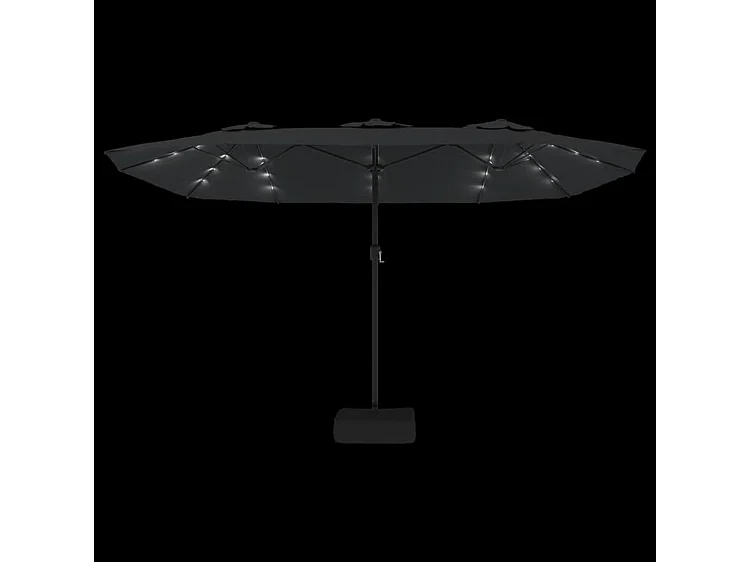 Parasol à double tête avec LED anthracite 449x245