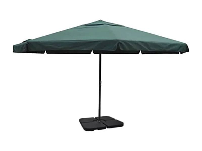 Parasol vert en aluminium avec base mobile