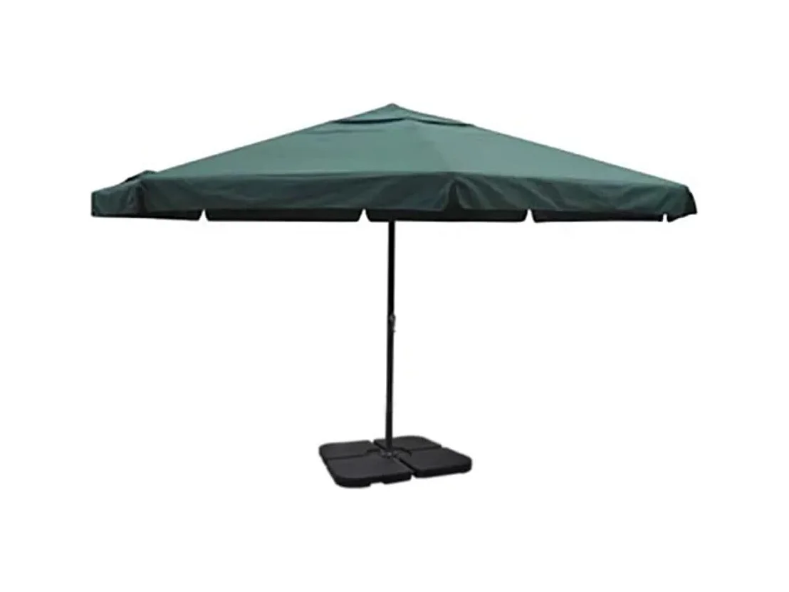 Parasol vert en aluminium avec base mobile