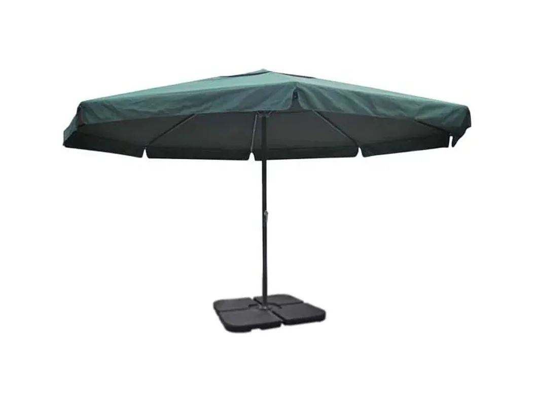 Parasol vert en aluminium avec base mobile