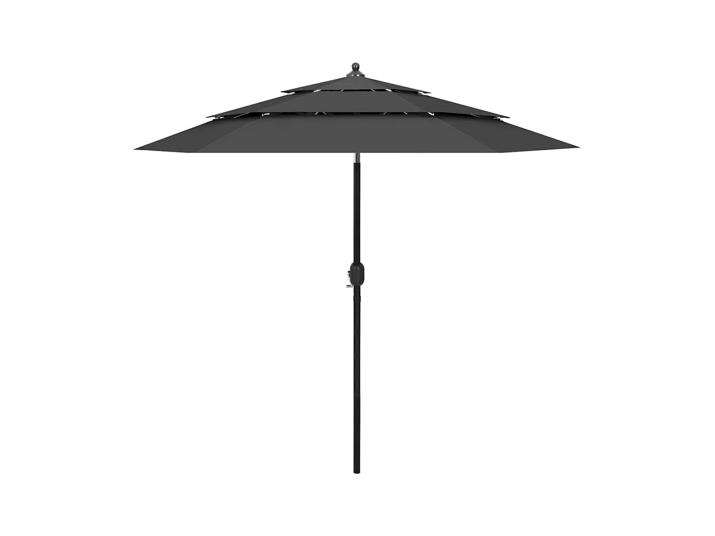 Parasol à 3 niveaux avec mât en aluminium Anthracite 2,5 m