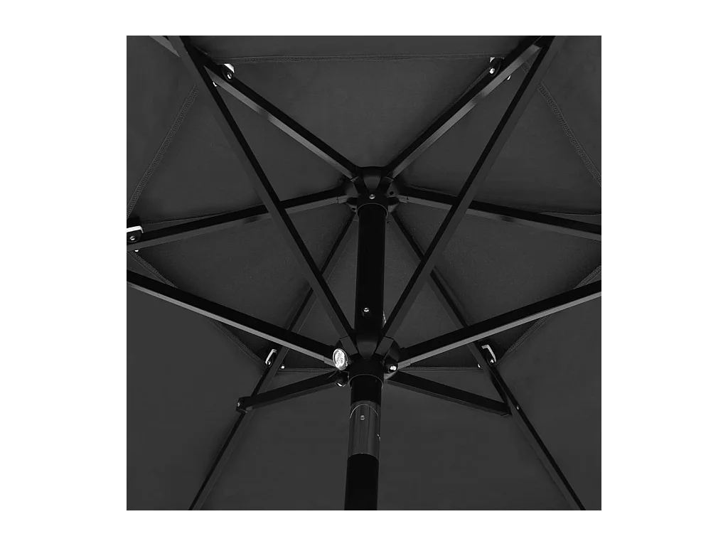Parasol à 3 niveaux avec mât en aluminium Anthracite 2,5 m