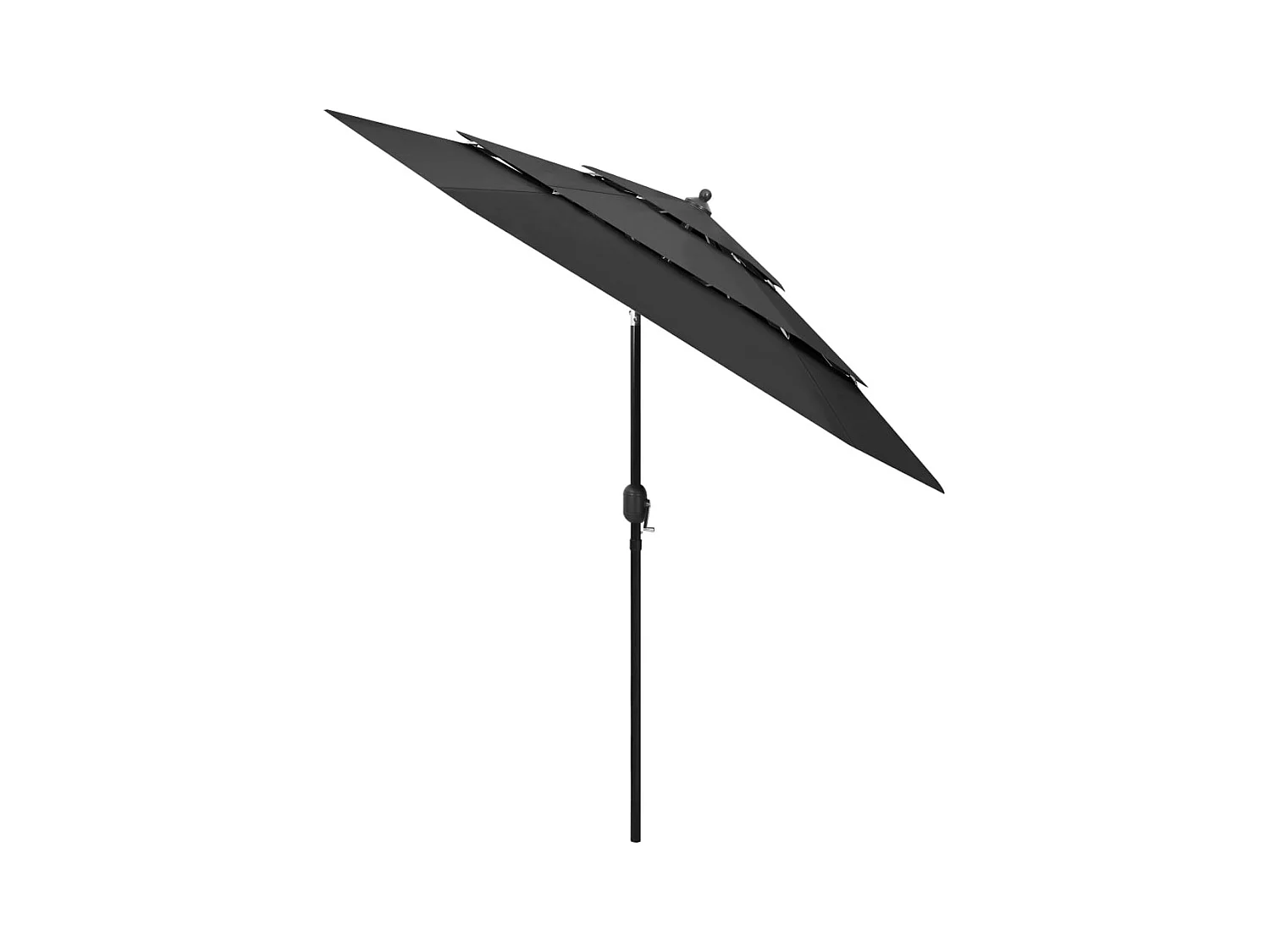 Parasol à 3 niveaux avec mât en aluminium Anthracite 2,5 m