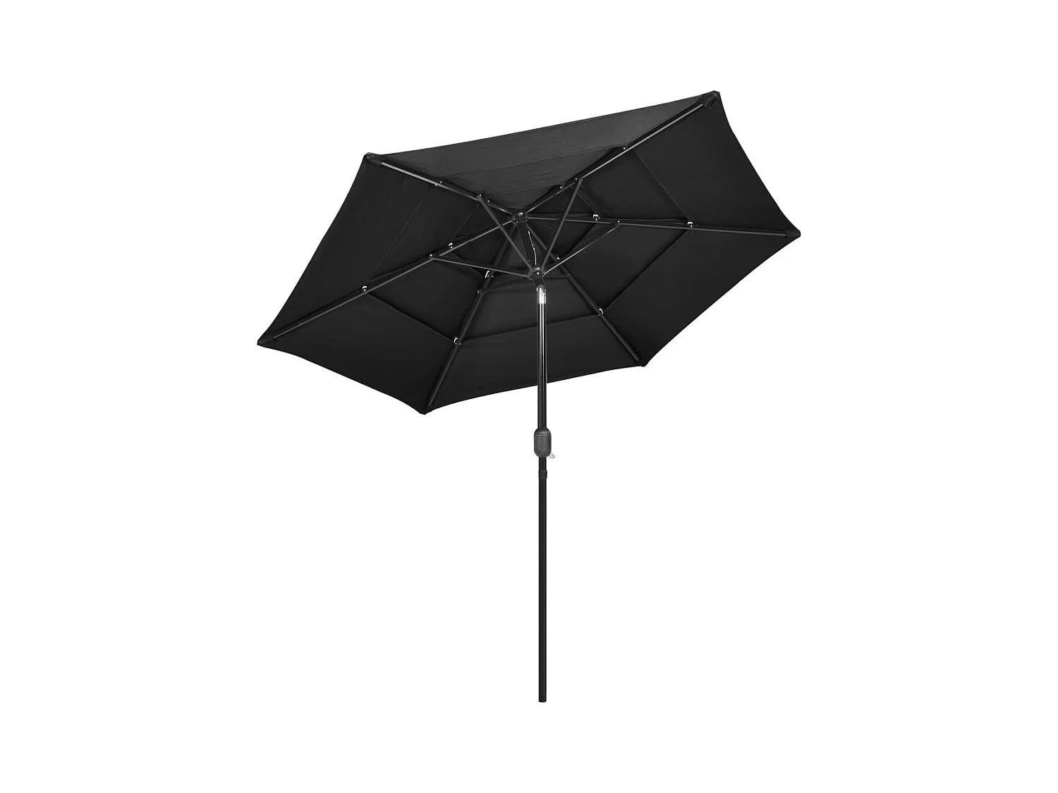 Parasol à 3 niveaux avec mât en aluminium Anthracite 2,5 m
