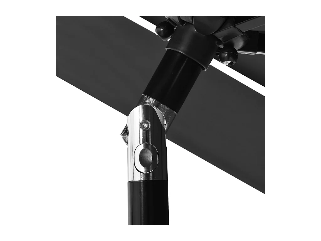Parasol à 3 niveaux avec mât en aluminium Anthracite 2,5 m
