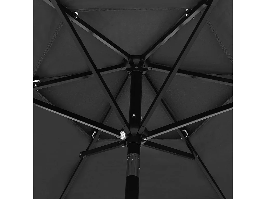 Parasol à 3 niveaux avec mât en aluminium Anthracite 2,5 m