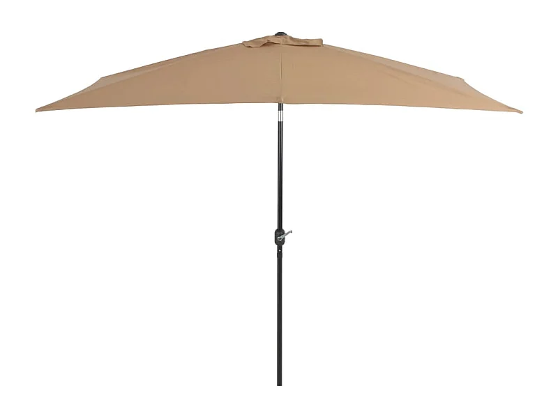 Parasol avec mât en métal 300x200 Taupe