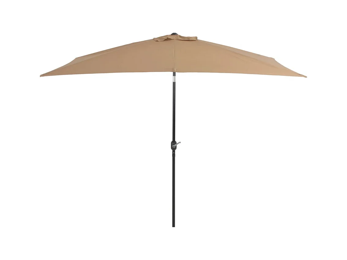 Parasol avec mât en métal 300x200 Taupe