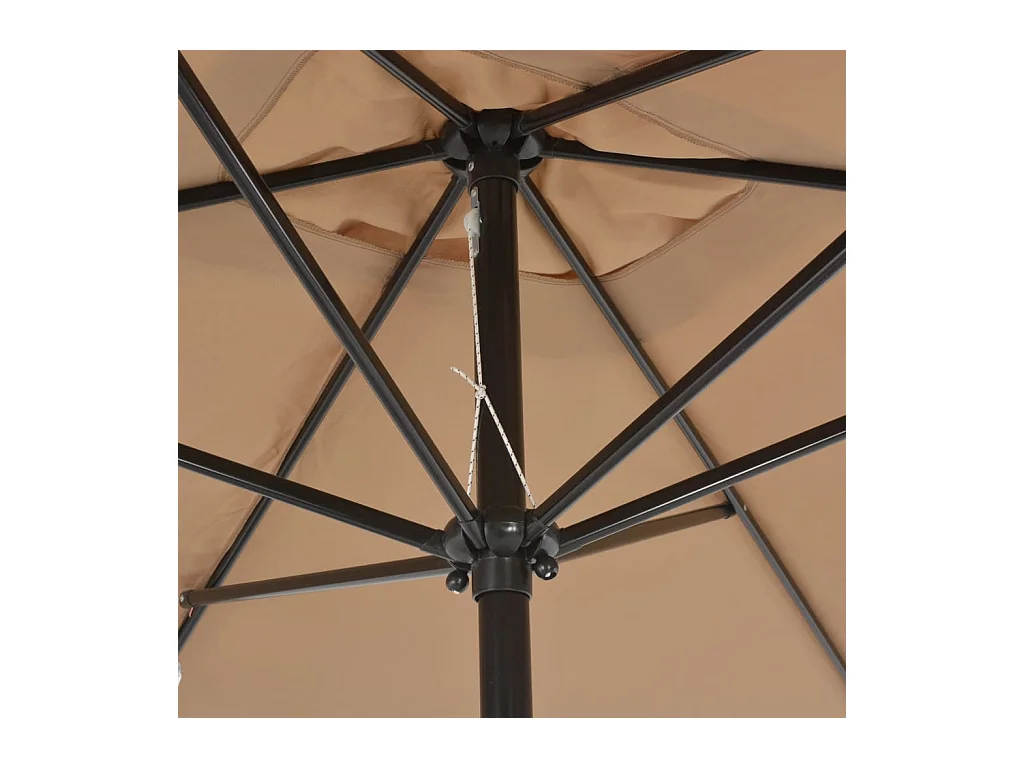 Parasol avec mât en métal 300x200 Taupe