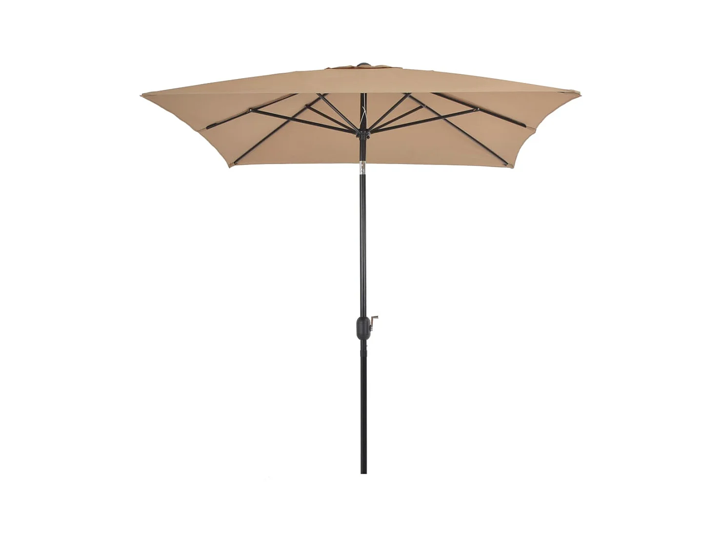 Parasol avec mât en métal 300x200 Taupe