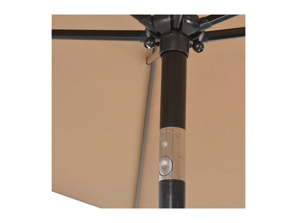 Parasol avec mât en métal 300x200 Taupe