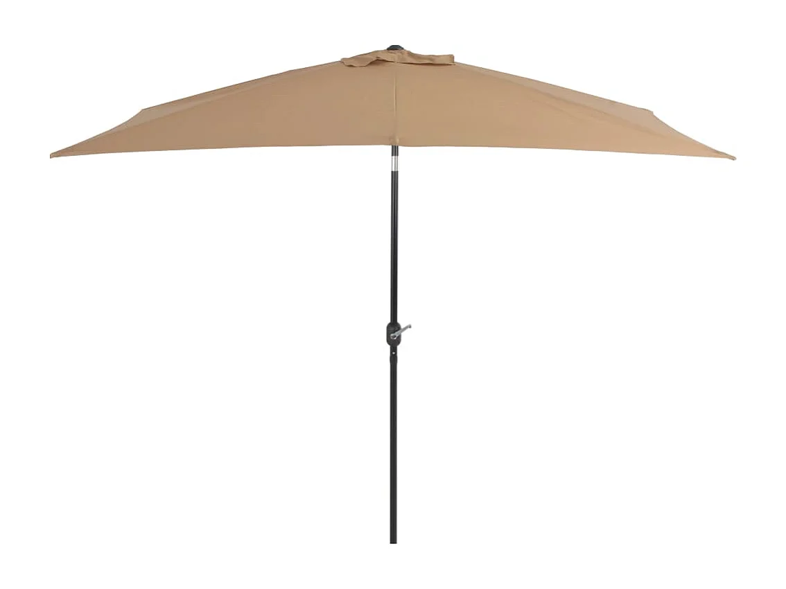Parasol avec mât en métal 300x200 Taupe
