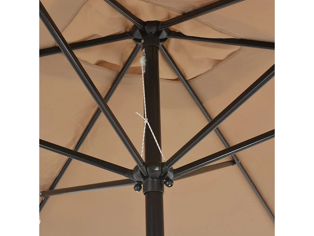 Parasol avec mât en métal 300x200 Taupe