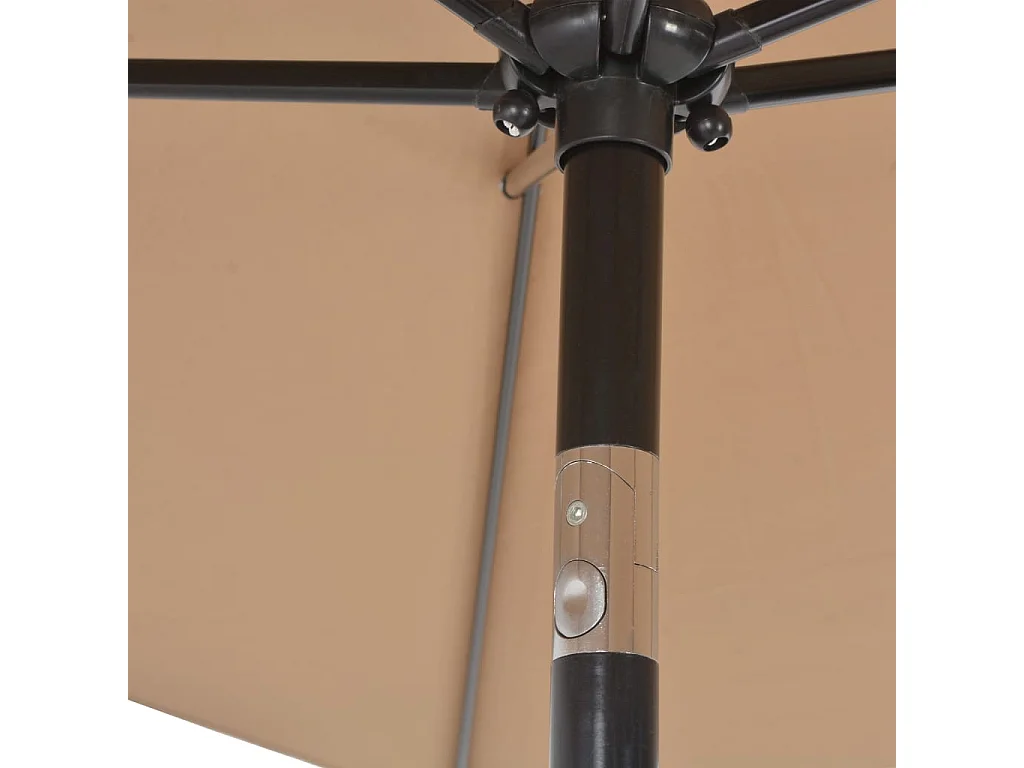 Parasol avec mât en métal 300x200 Taupe