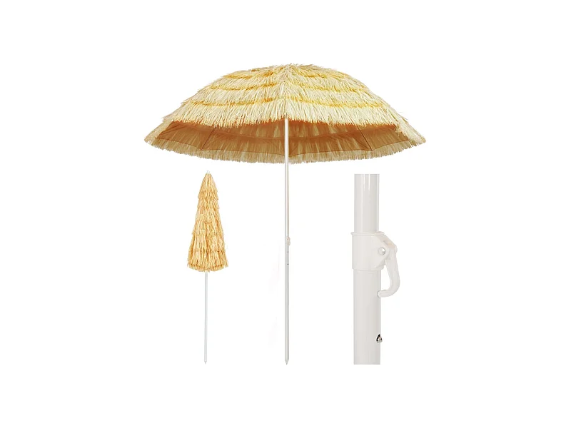 Parasol de plage Naturel 240cm Style hawaïen