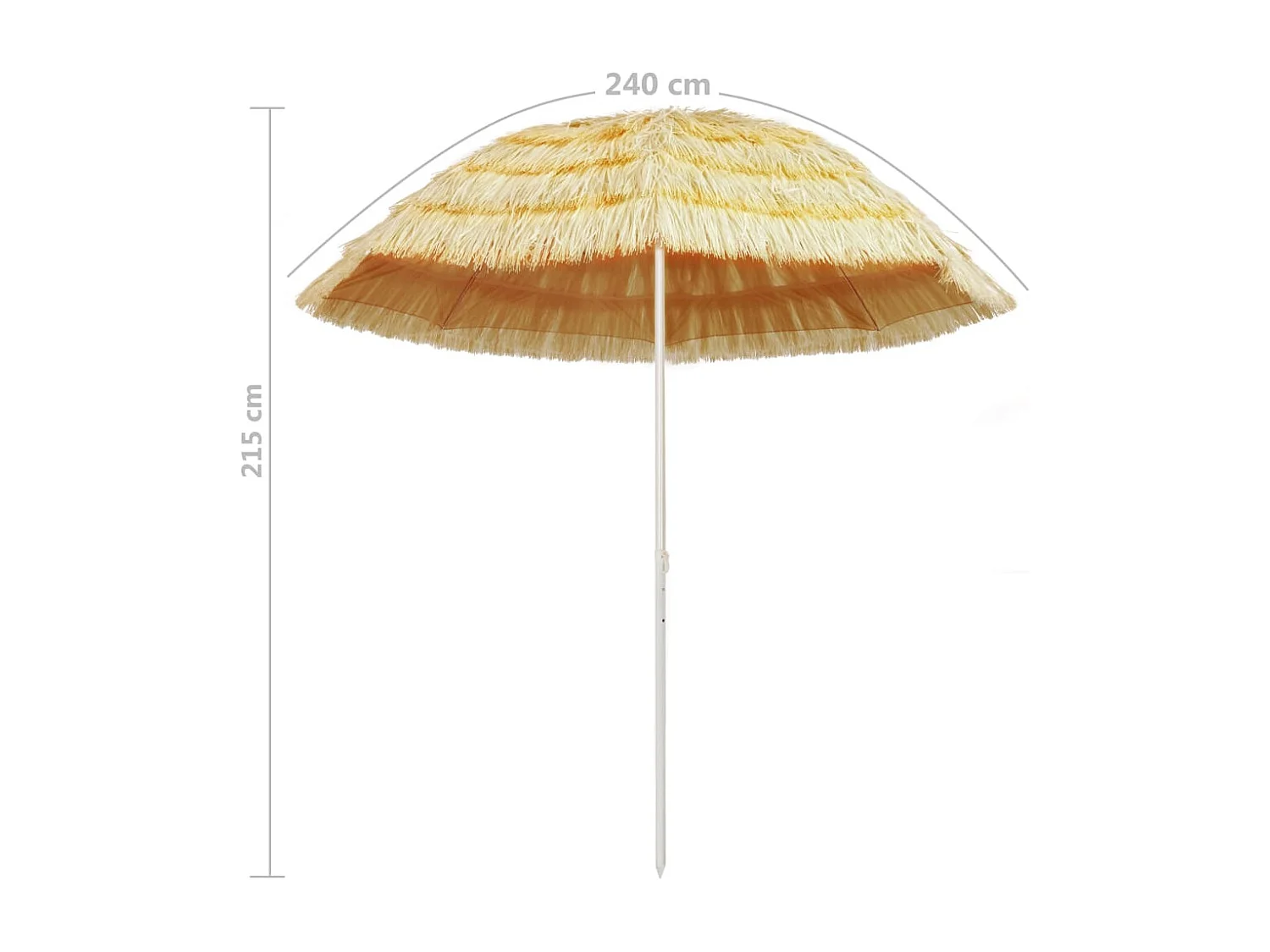 Parasol de plage Naturel 240cm Style hawaïen
