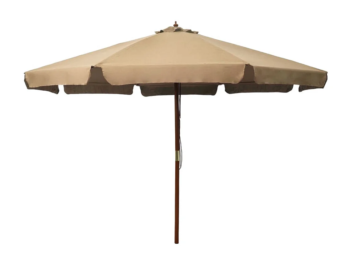 Parasol avec mât en bois 330cm Taupe