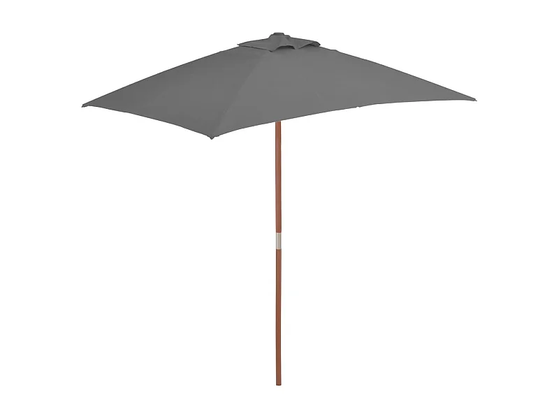 Parasol avec mât en bois 150x200 Anthracite