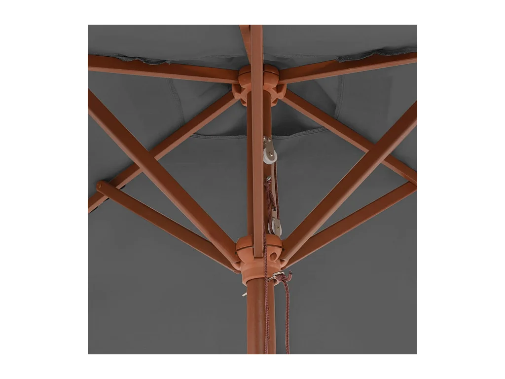 Parasol avec mât en bois 150x200 Anthracite
