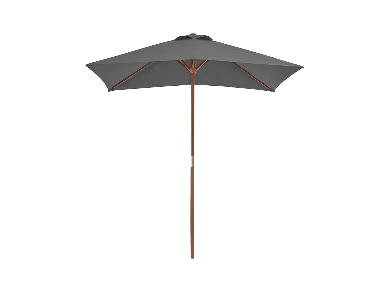 Parasol avec mât en bois 150x200 Anthracite