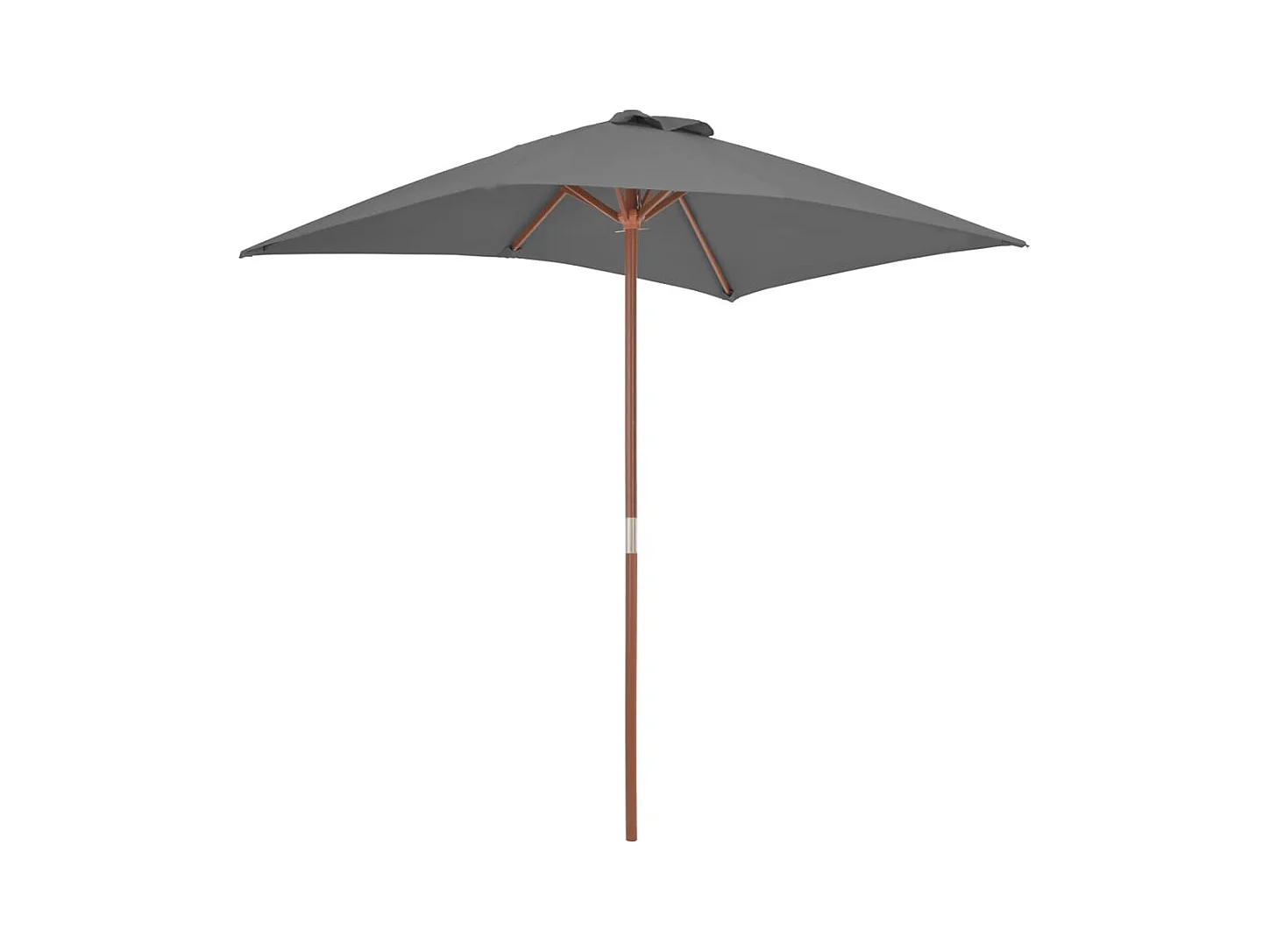 Parasol avec mât en bois 150x200 Anthracite