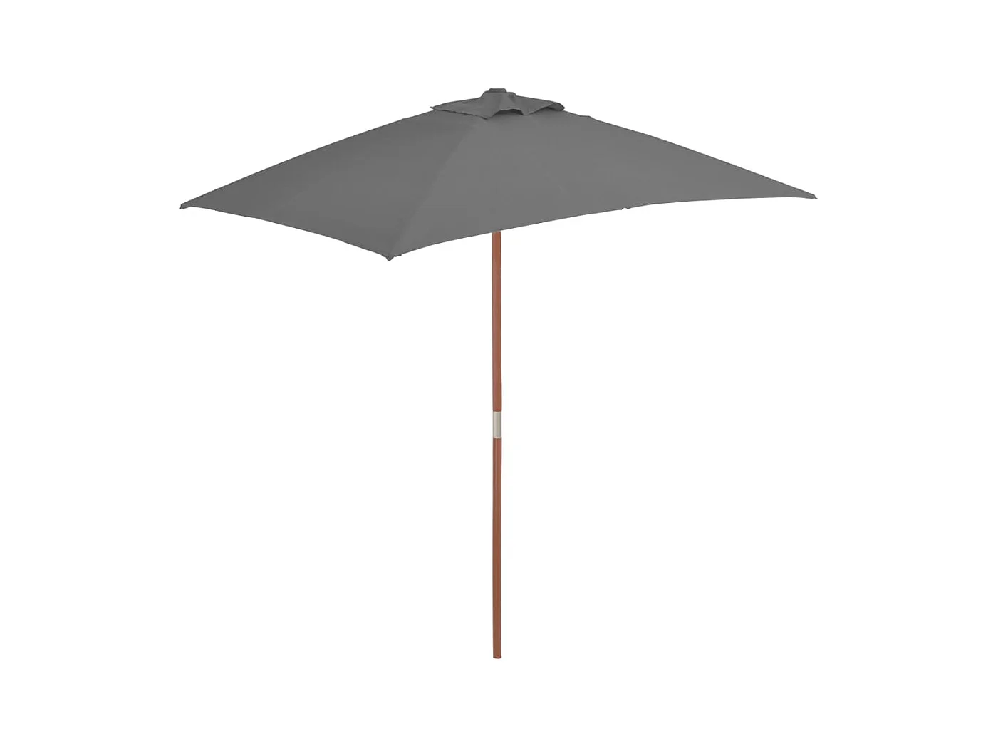 Parasol avec mât en bois 150x200 Anthracite