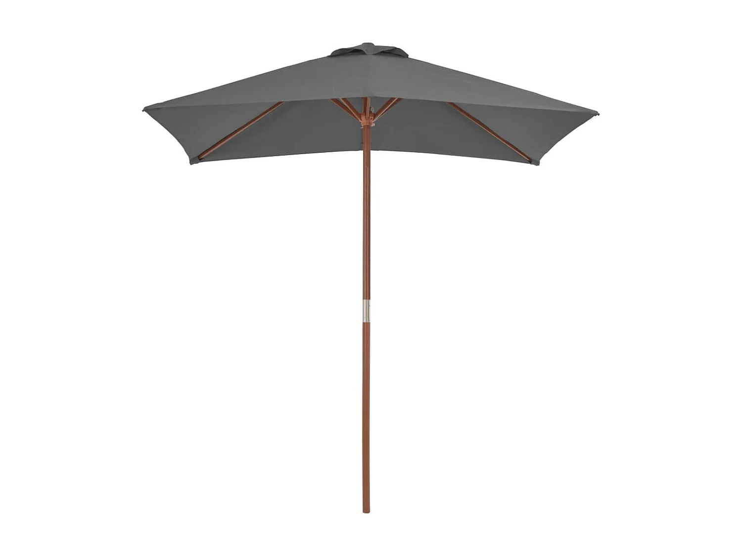 Parasol avec mât en bois 150x200 Anthracite