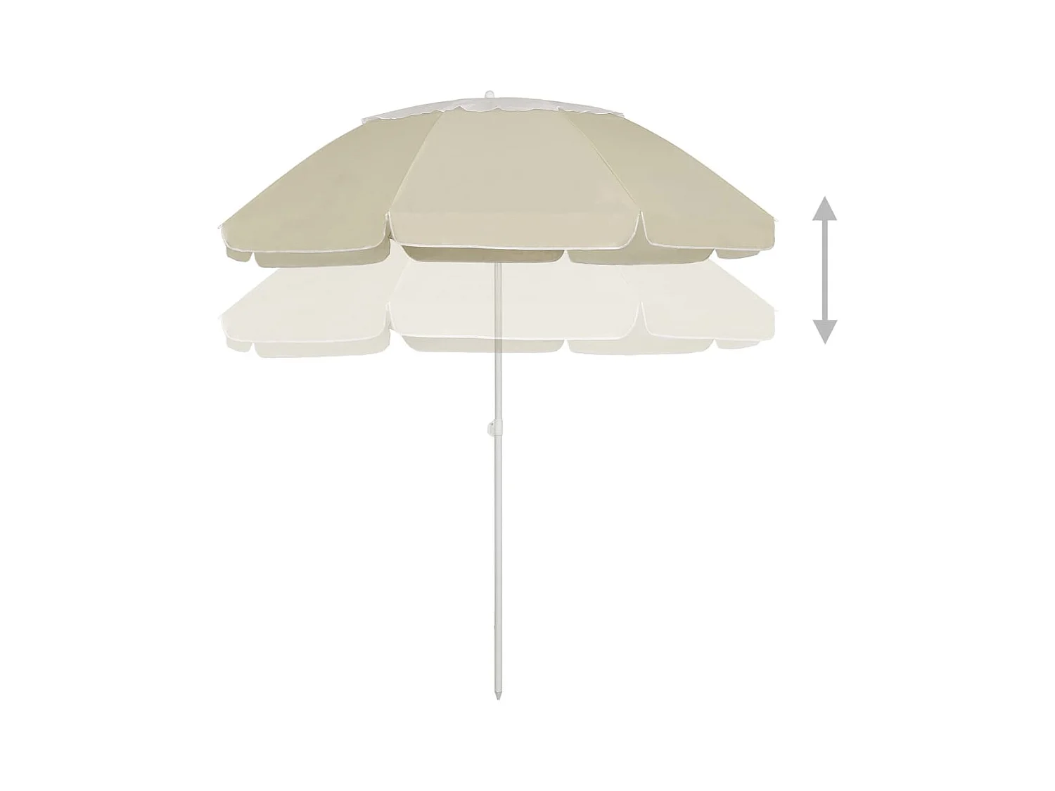 Parasol de plage Jaune sable 300cm 2
