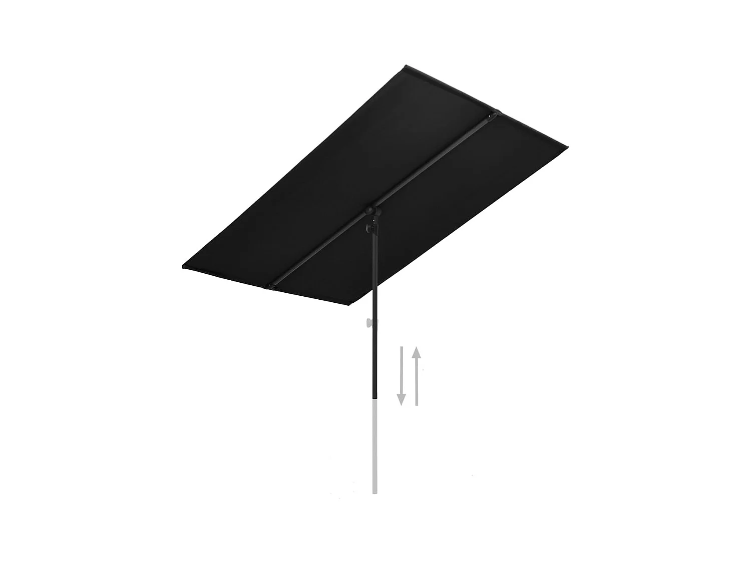 Parasol d'extérieur avec mât en aluminium 2x1,5 m Noir