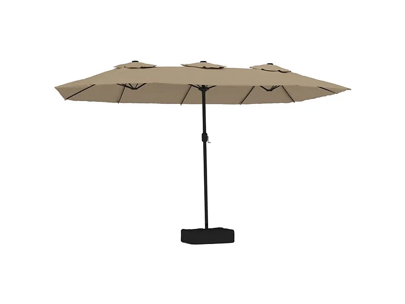 Parasol à double tête avec LED taupe 449x245
