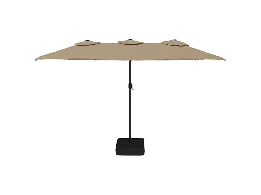 Parasol à double tête avec LED taupe 449x245