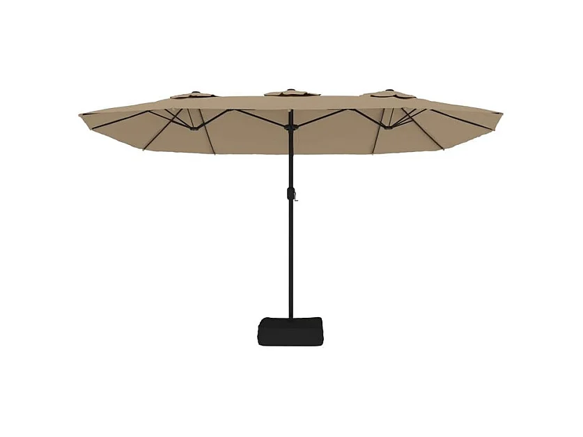 Parasol à double tête avec LED taupe 449x245