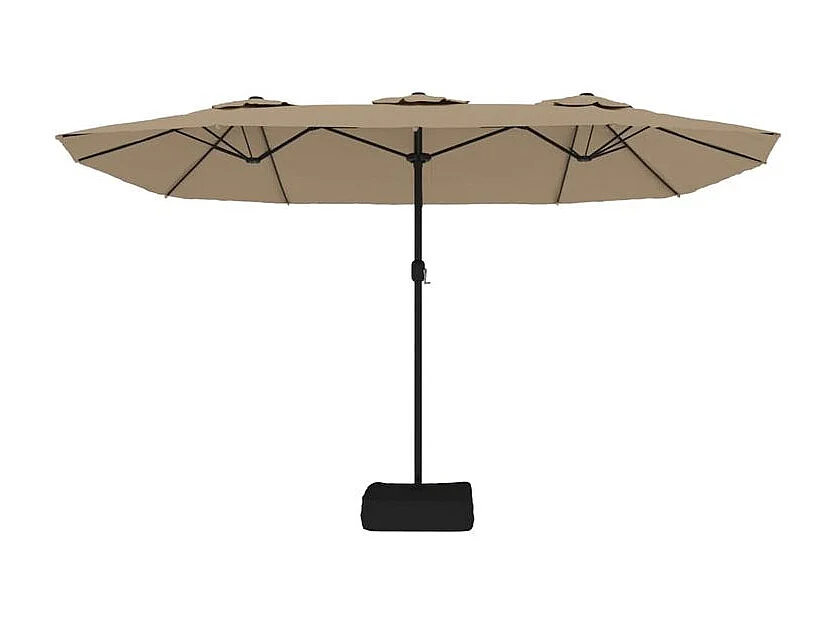 Parasol à double tête avec LED taupe 449x245