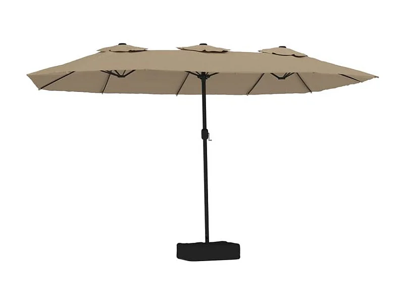 Parasol à double tête avec LED taupe 449x245