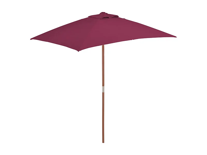 Parasol avec mât en bois 150x200 Bordeaux