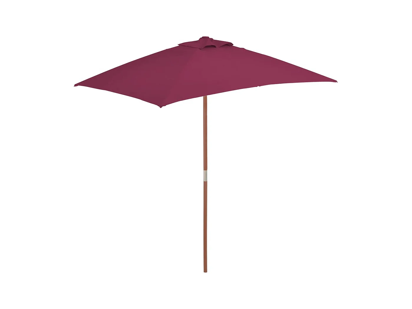 Parasol avec mât en bois 150x200 Bordeaux