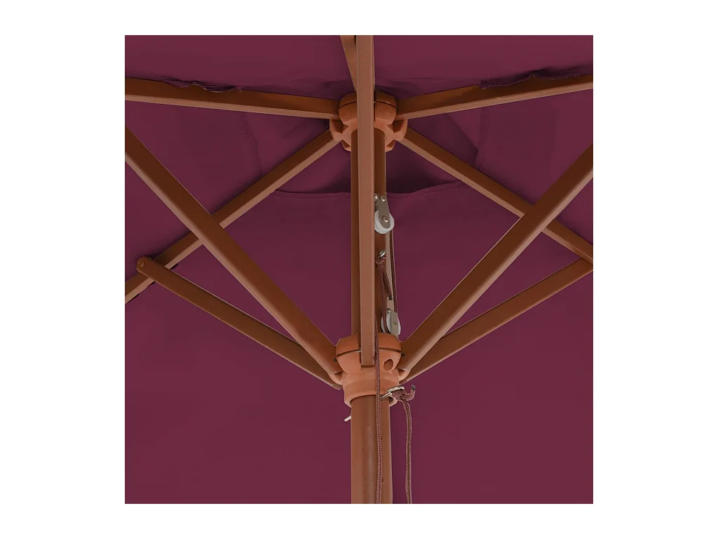 Parasol avec mât en bois 150x200 Bordeaux