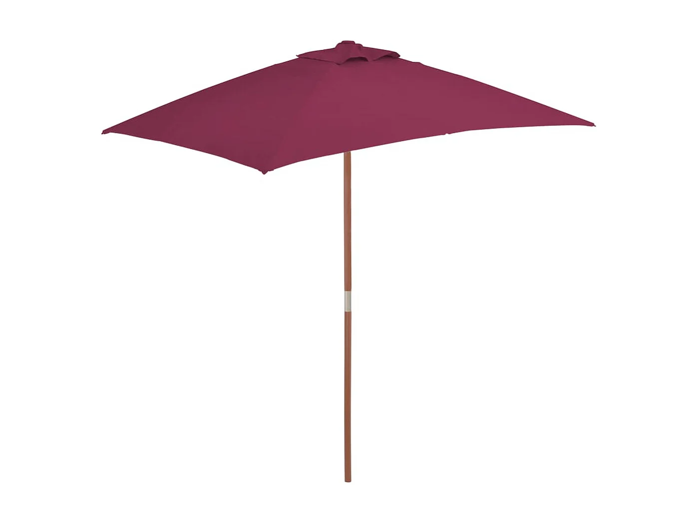 Parasol avec mât en bois 150x200 Bordeaux