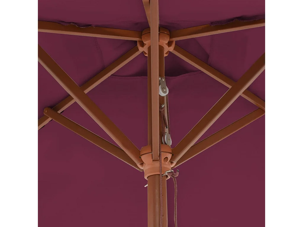 Parasol avec mât en bois 150x200 Bordeaux
