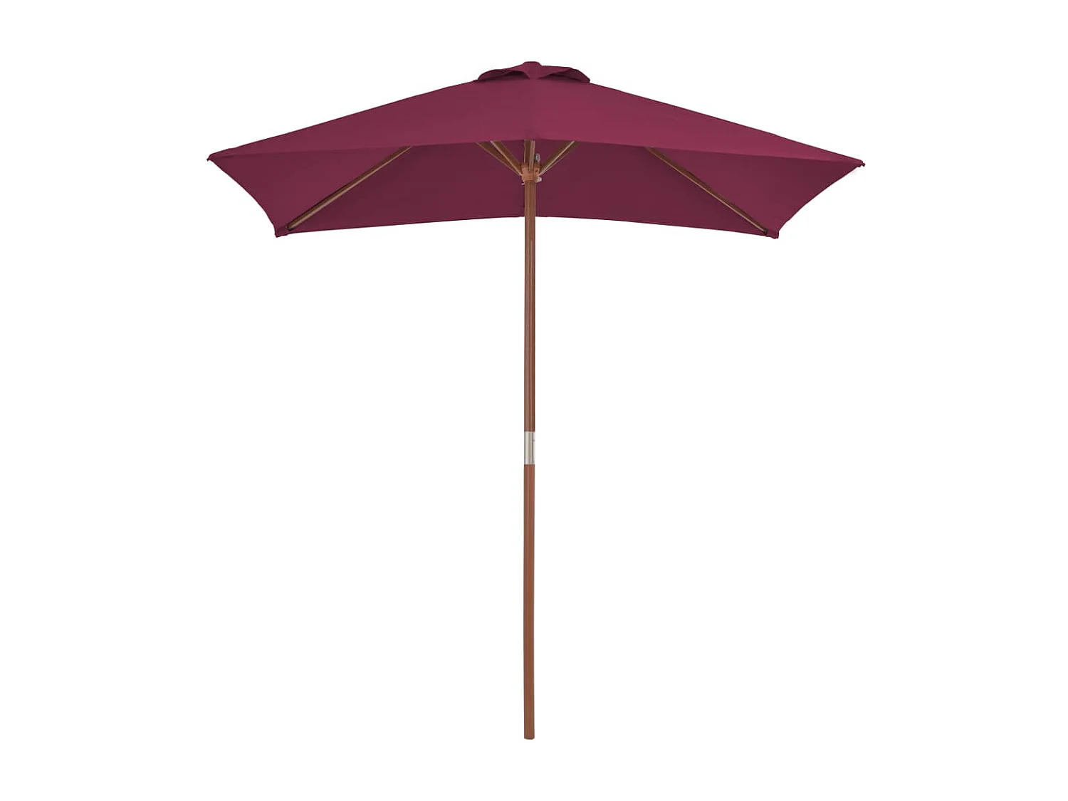 Parasol avec mât en bois 150x200 Bordeaux