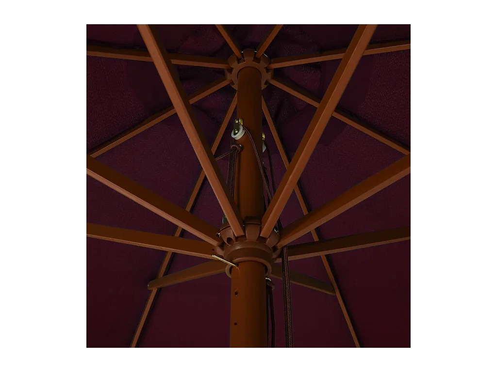 Parasol avec mât en bois 330cm Bordeaux