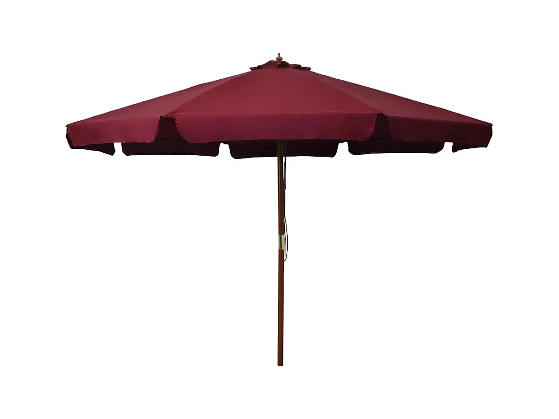Parasol avec mât en bois 330cm Bordeaux