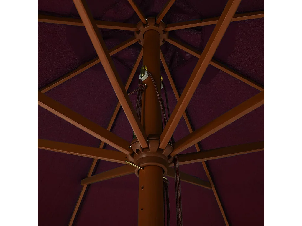 Parasol avec mât en bois 330cm Bordeaux