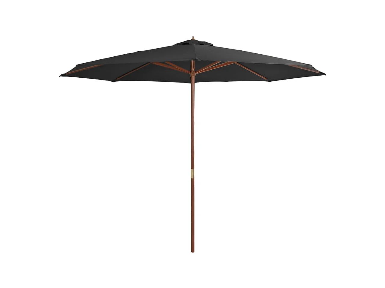 Parasol avec mât en bois 350cm Anthracite