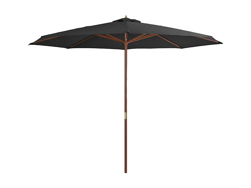 Parasol avec mât en bois 350cm Anthracite