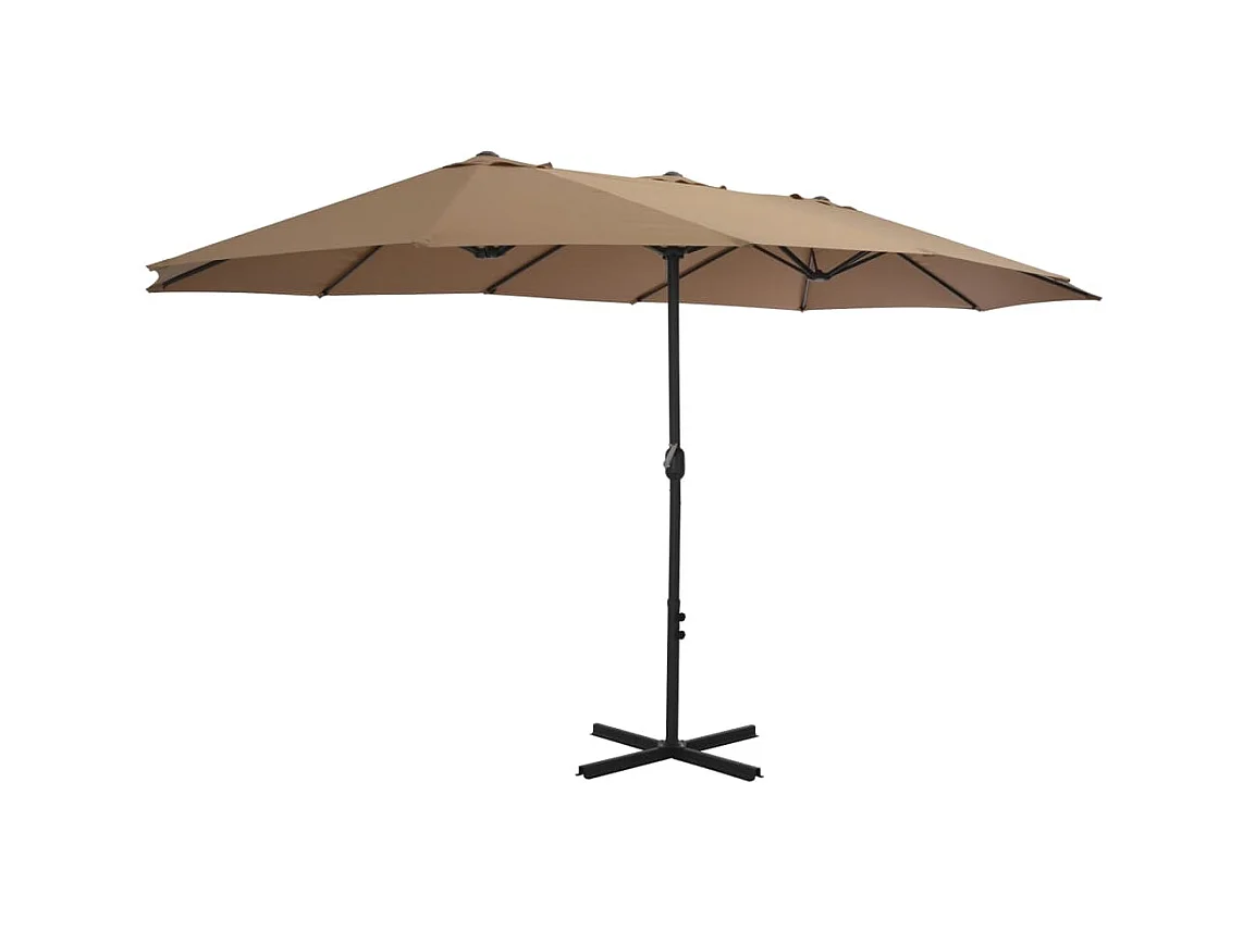 Parasol d'extérieur et poteau en aluminium 460x270 Taupe