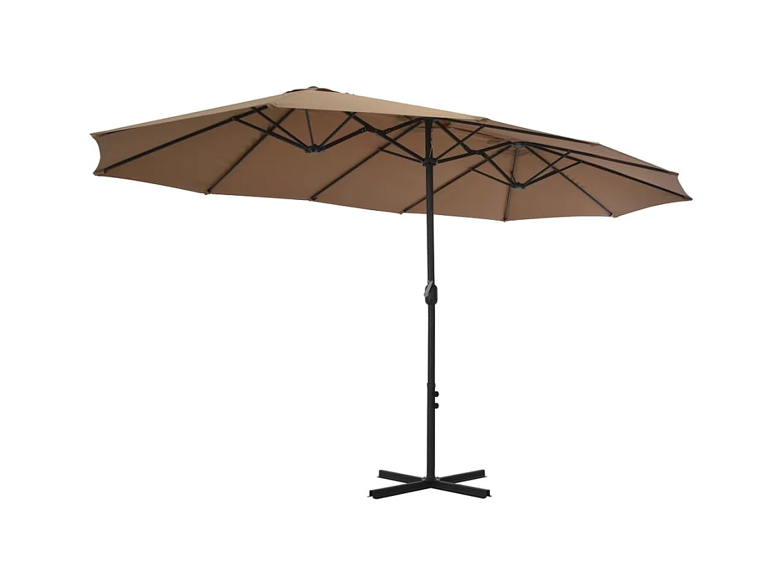 Parasol d'extérieur et poteau en aluminium 460x270 Taupe