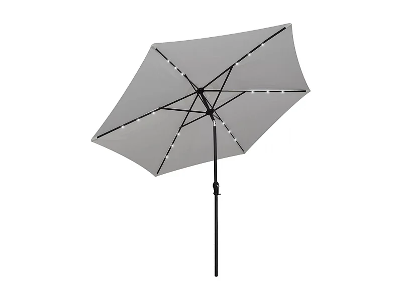 Parasol en porte-à-faux avec LED 3 m Blanc sable