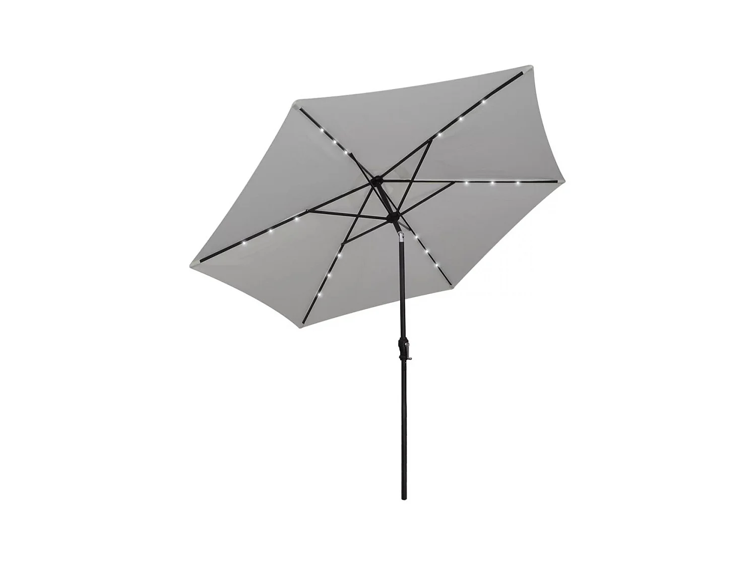Parasol en porte-à-faux avec LED 3 m Blanc sable
